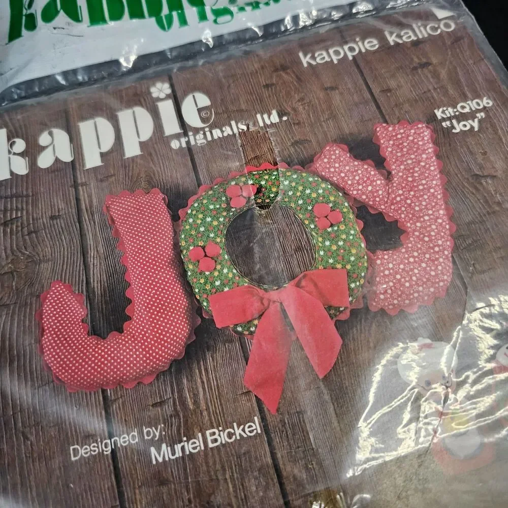 Vtg Kappie Kalico Originals Christmas Joy Sewing Kit Wall Hanging Open Package C